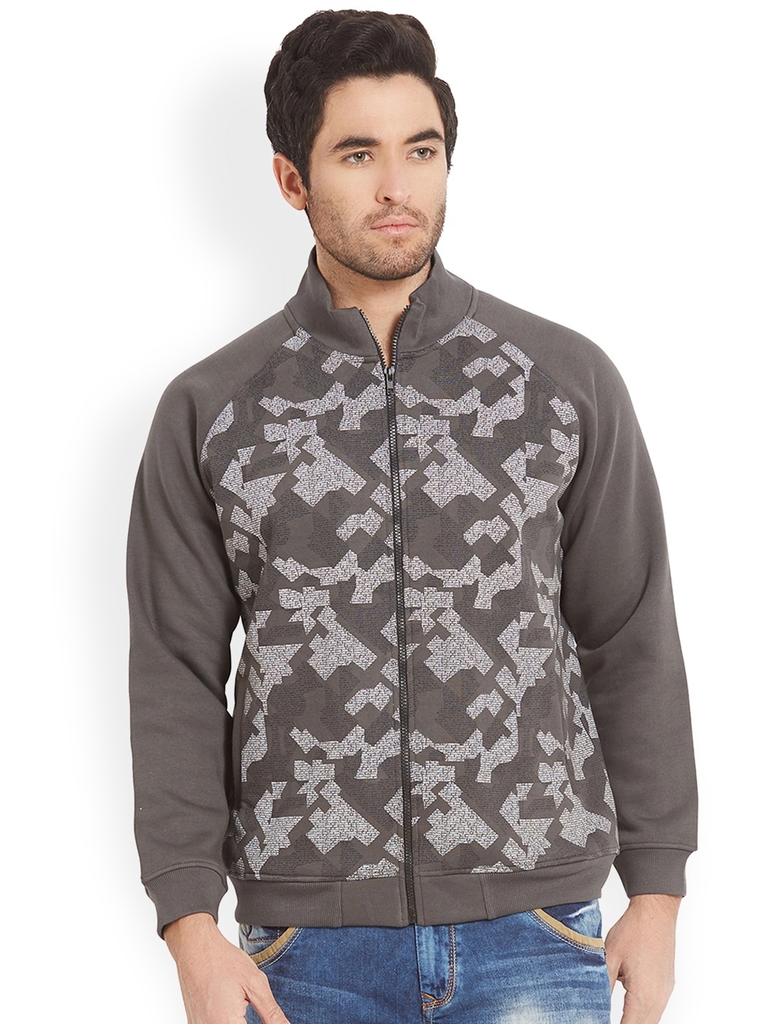 

SPYKAR Men Grey Printed Sweatshirt