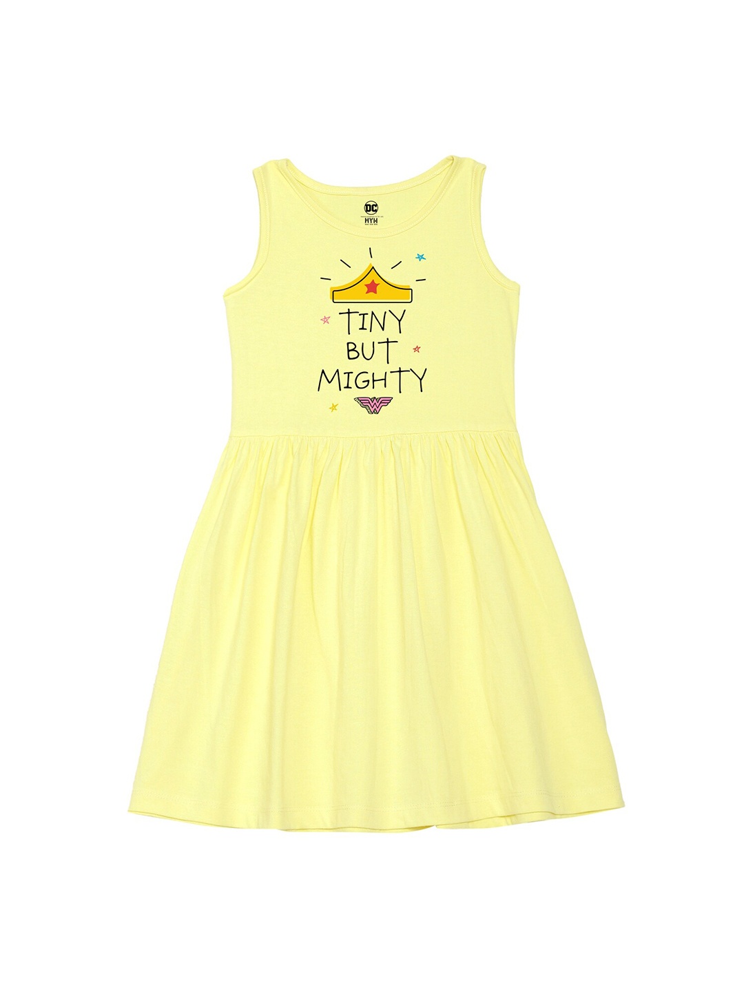 

Wear Your Mind Girls Printed Fit and Flare Dress, Yellow