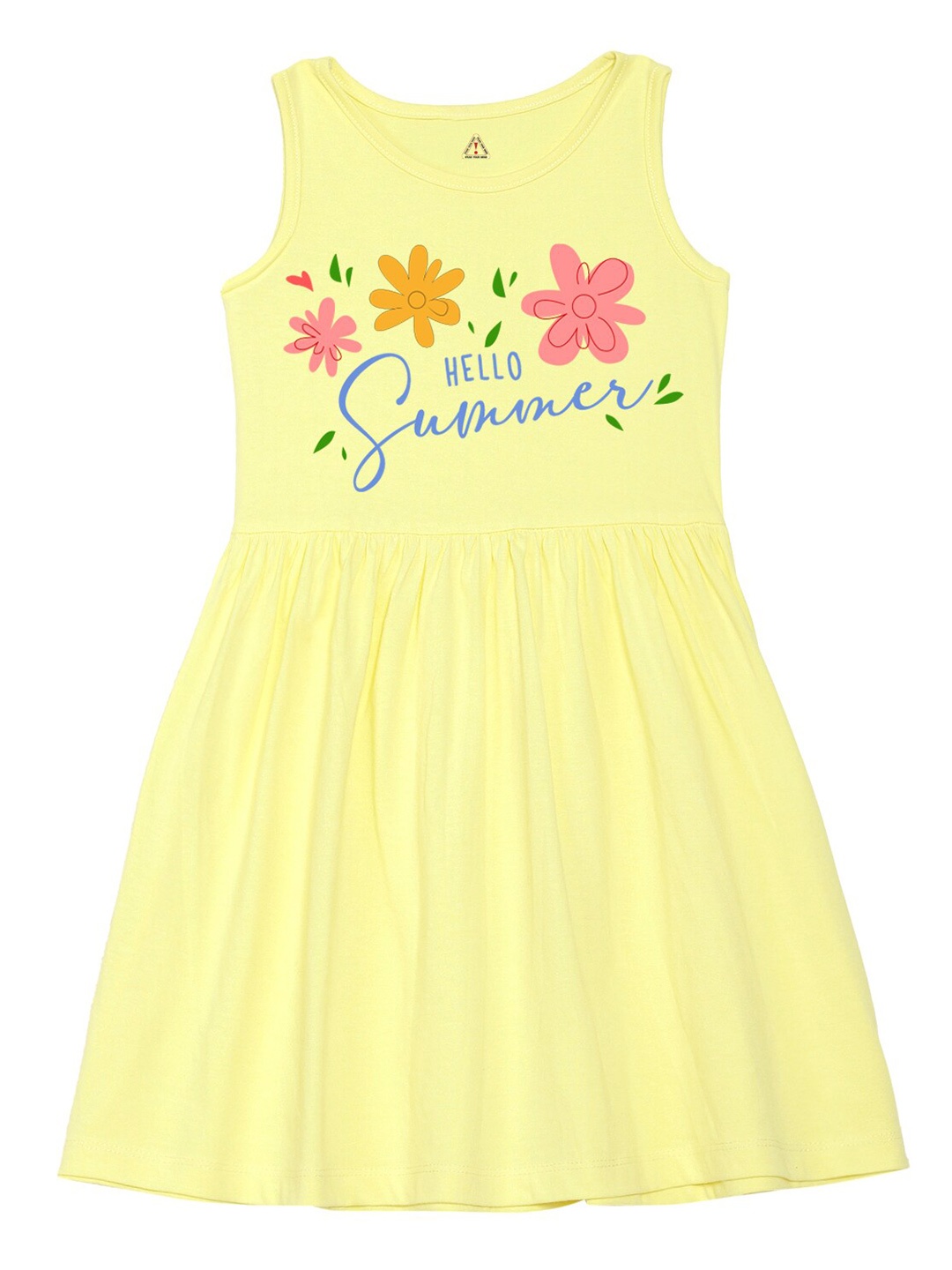 

Wear Your Mind Girls Printed Fit and Flare Dress, Yellow