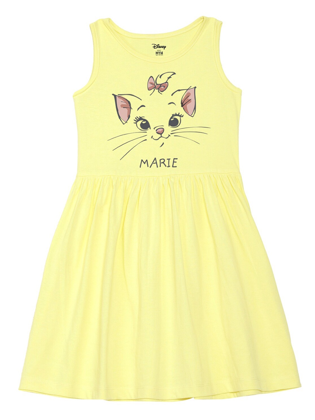 

Wear Your Mind Girls Marie Printed Fit and Flare Dress, Yellow