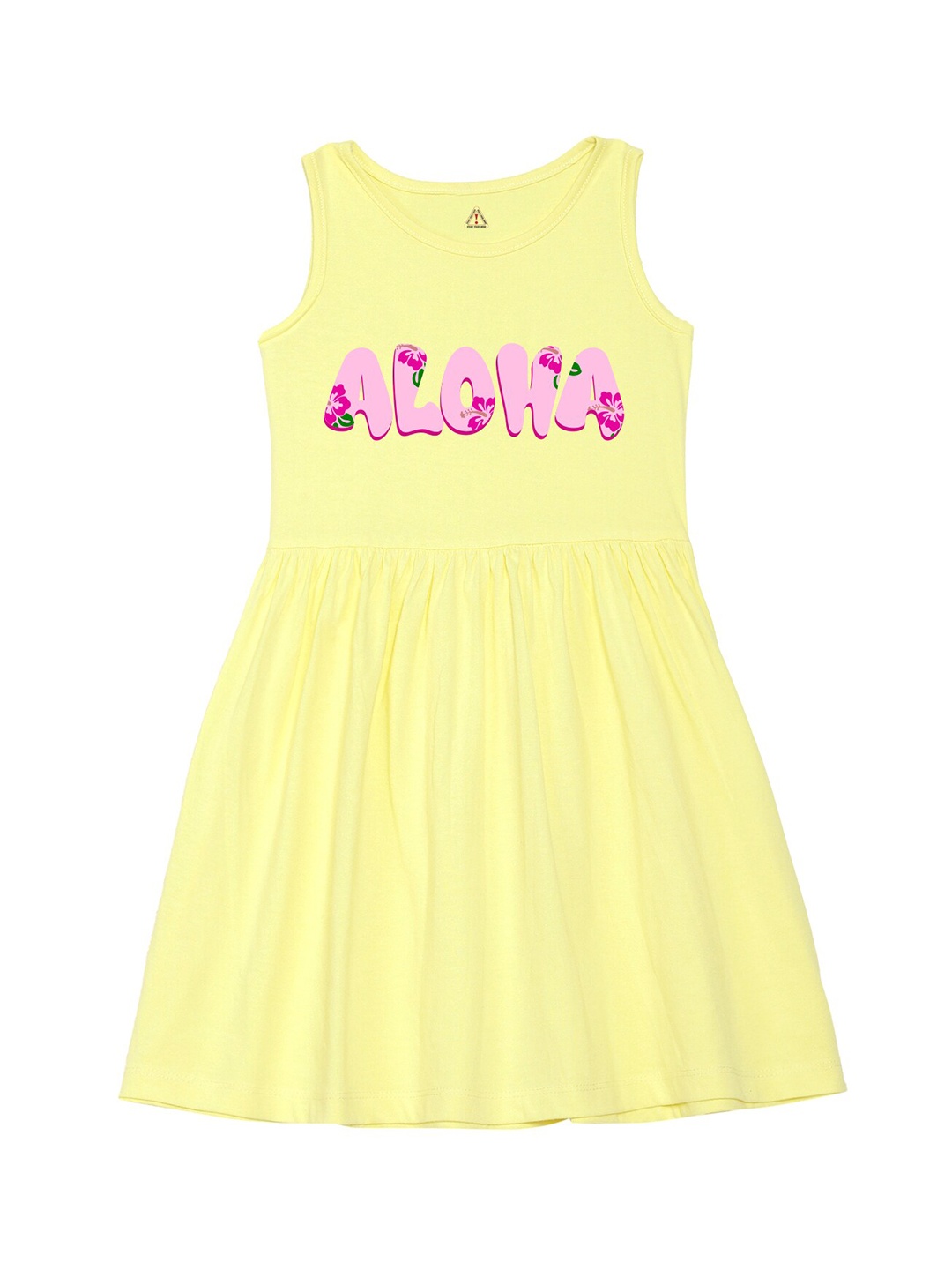 

Wear Your Mind Girls Printed Fit and Flare Dress, Yellow