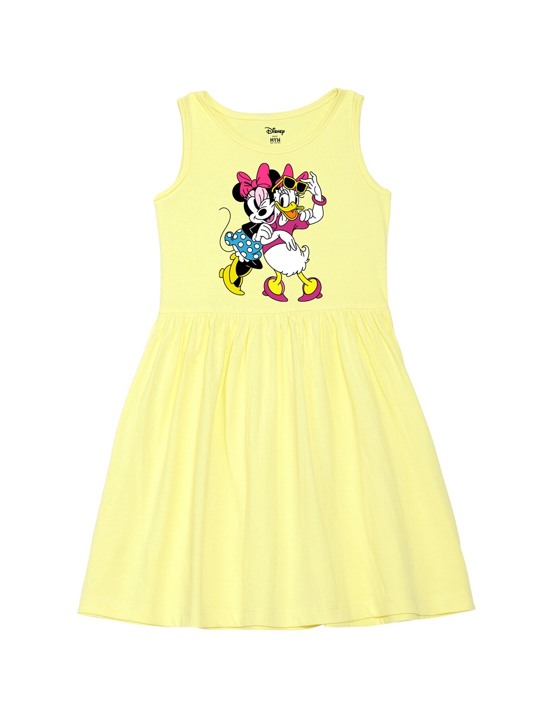 

Wear Your Mind Girls Minnie Mouse Printed Fit and Flare Dress, Yellow