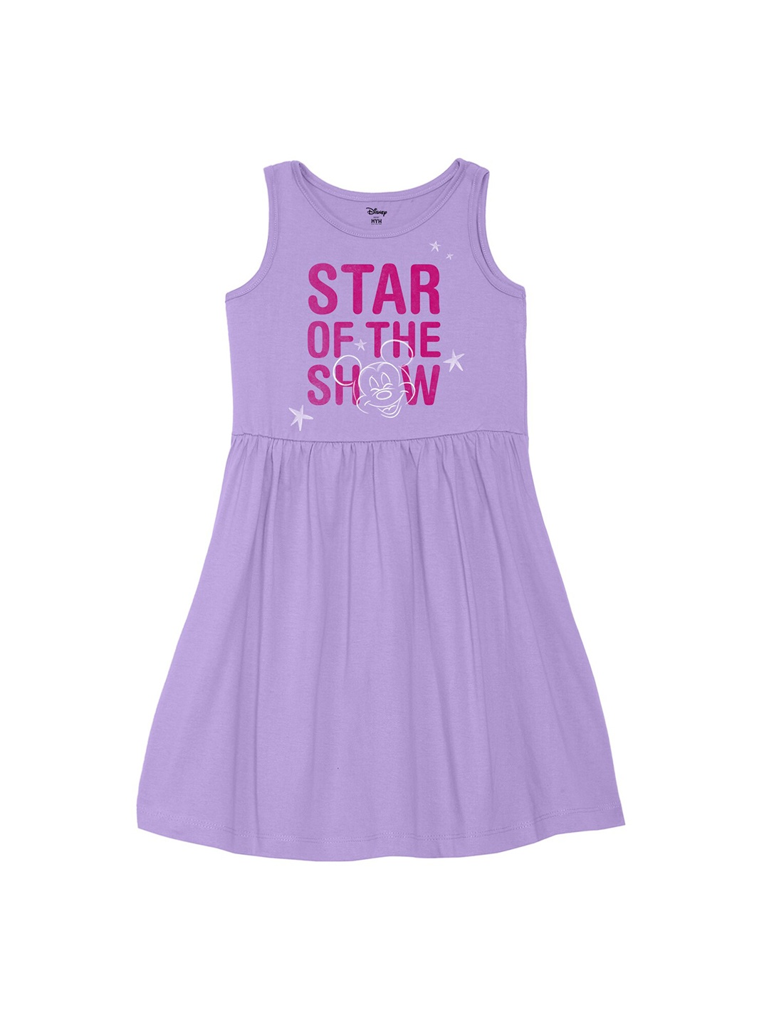 

Wear Your Mind Girls Printed Fit and Flare Dress, Purple