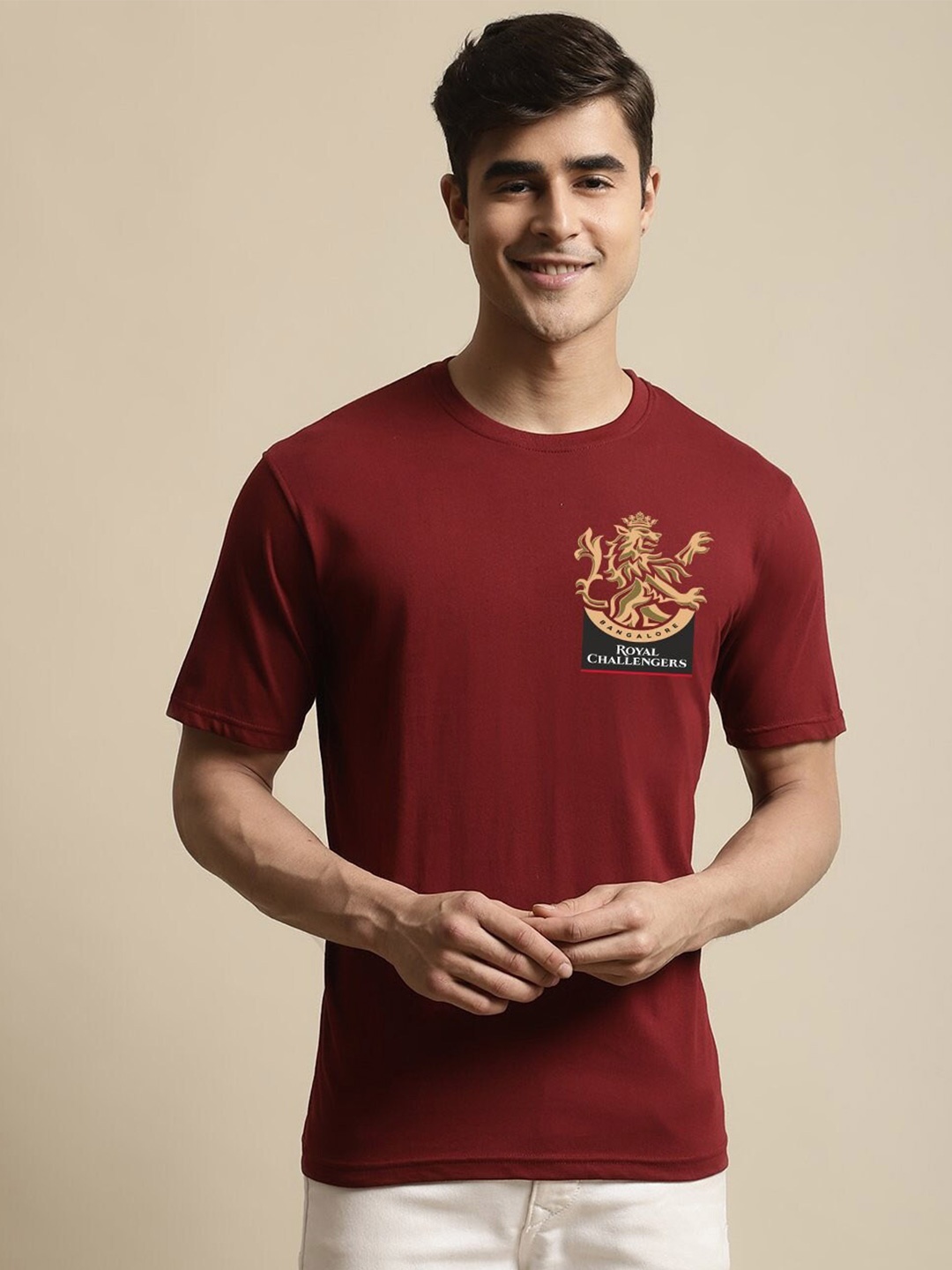 

Miaz Lifestyle Graphic Printed Cotton Loose T-Shirt, Maroon