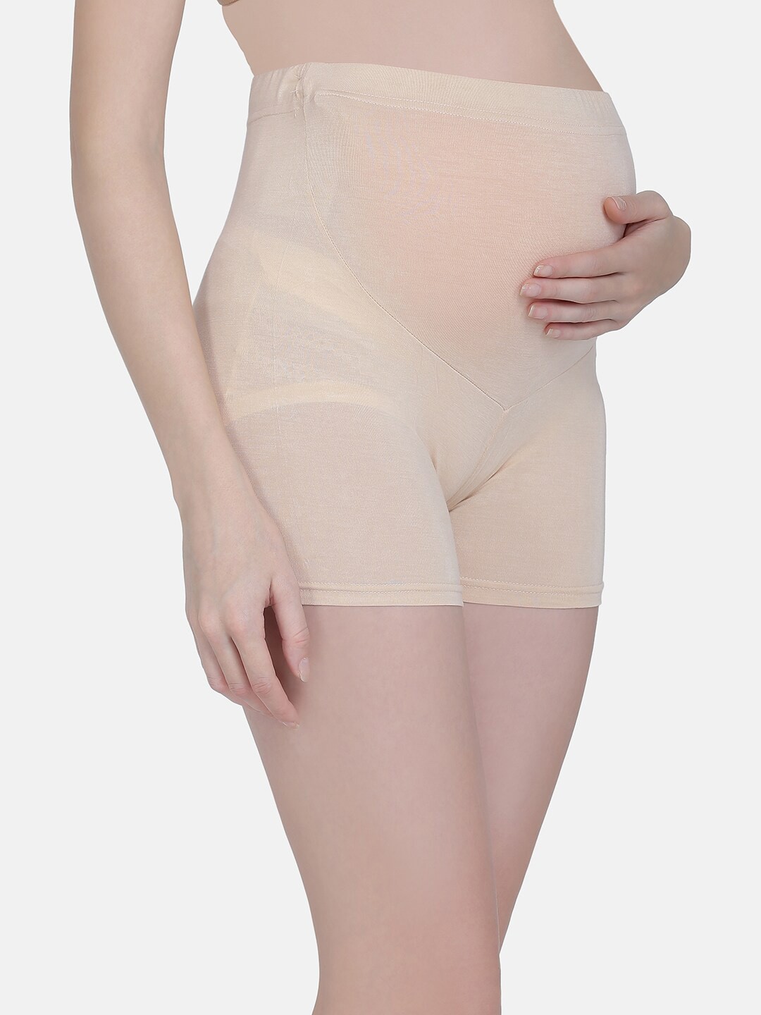 

MAMMA PRESTO Anti-Microbial High Rise Pre Pregnancy Maternity Brief, Beige