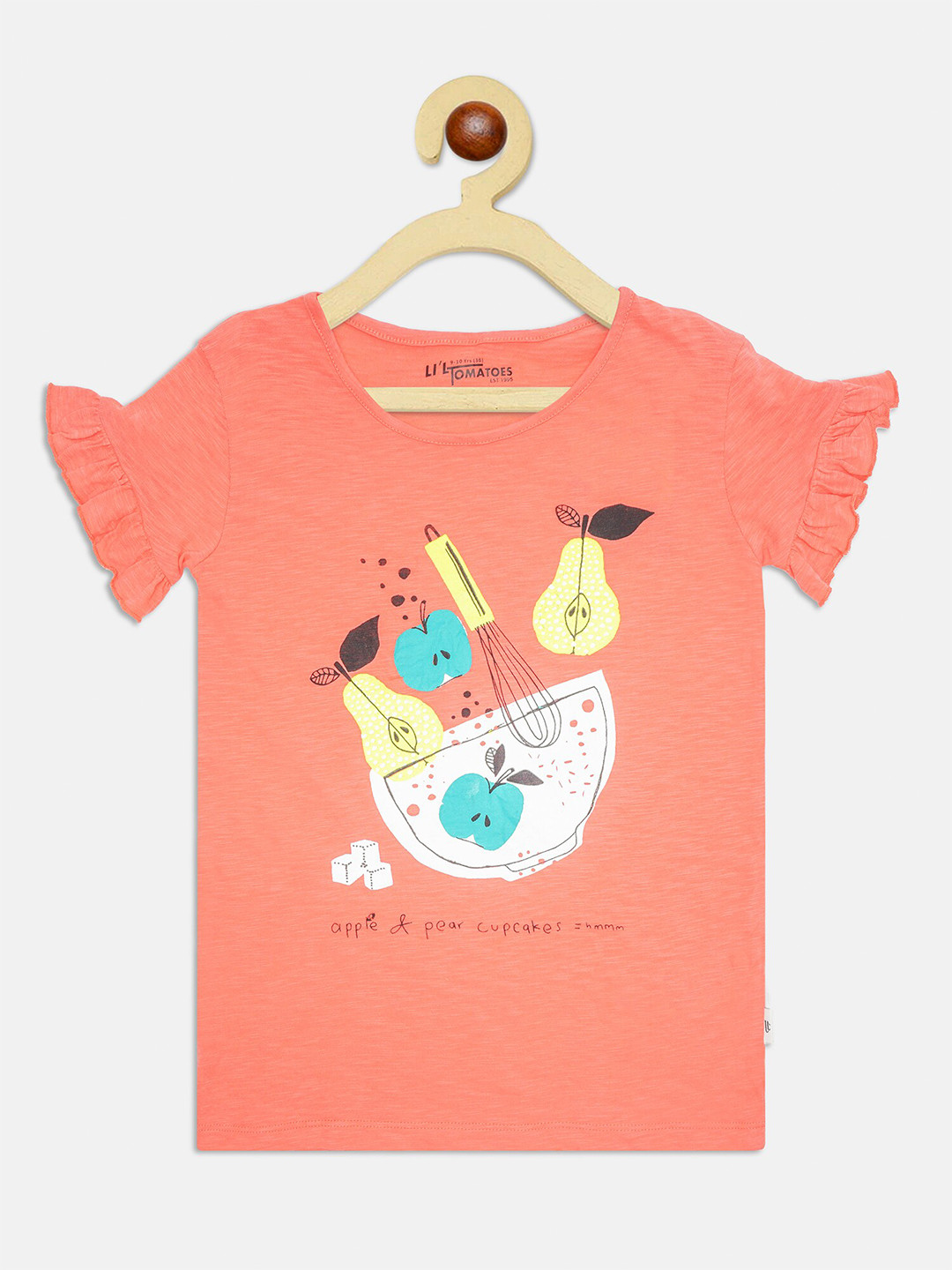 

Lil Tomatoes Graphic Printed Cotton T-Shirt, Orange
