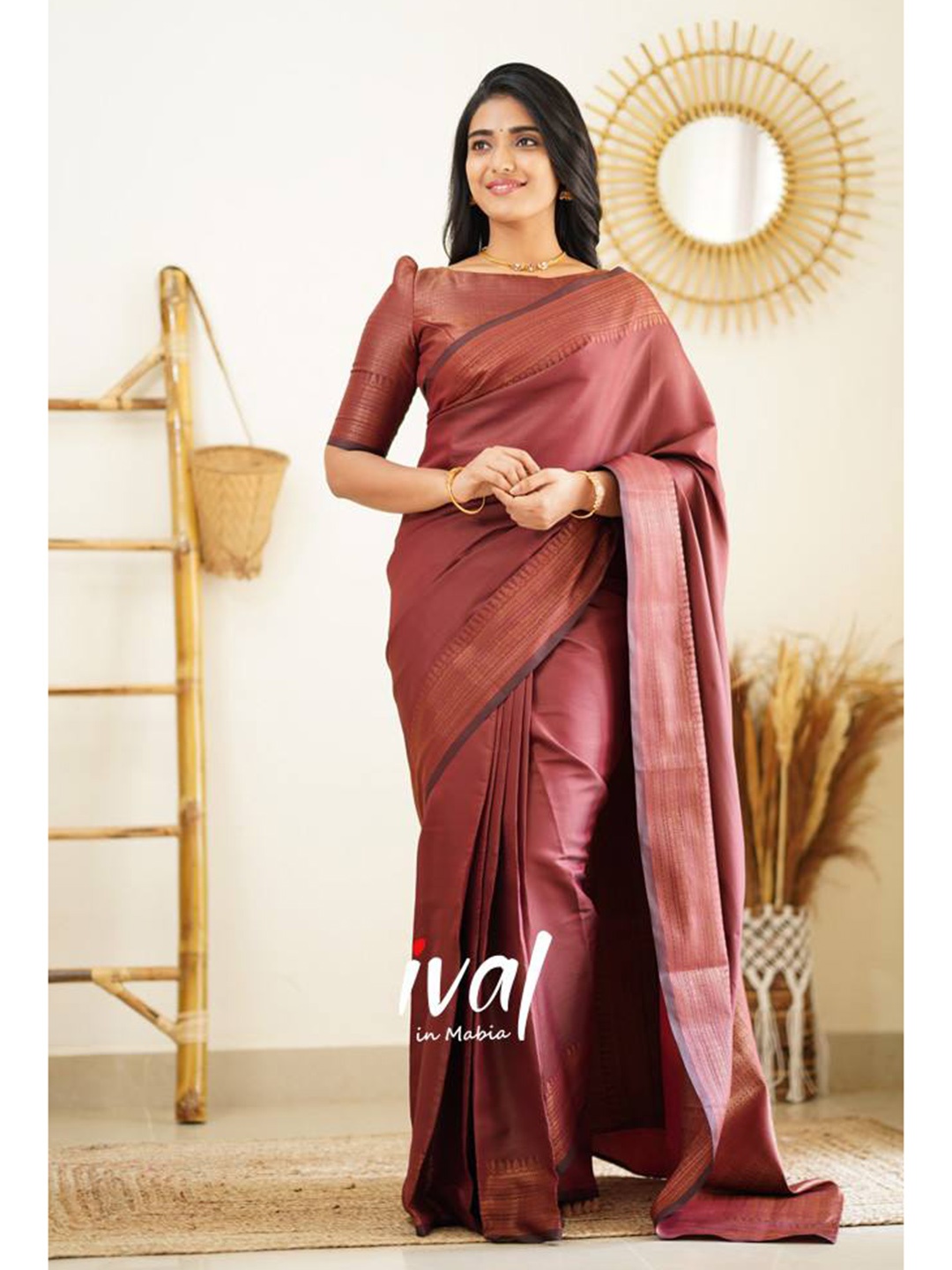 

TIEXA Zari Pure Silk Banarasi Saree, Maroon
