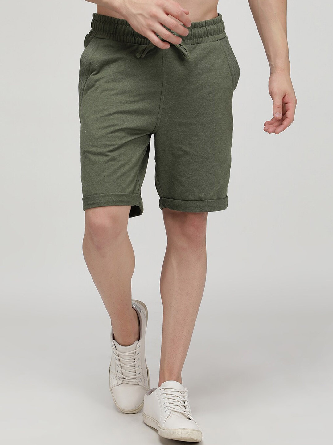 SPORTO Men Regular-Fit Cotton Chino Shorts, Olive