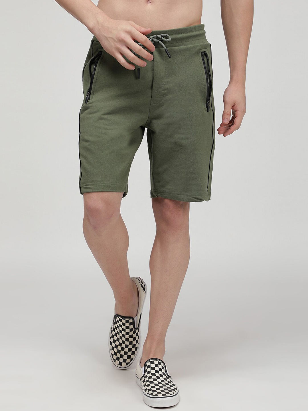 

SPORTO Men Regular-Fit Cotton Chino Shorts, Olive