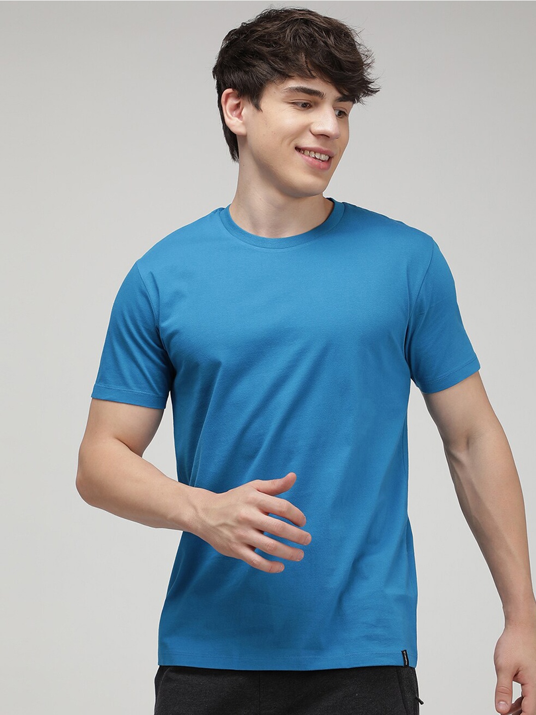 

SPORTO Round Neck Regular Fit Cotton T-shirt, Blue