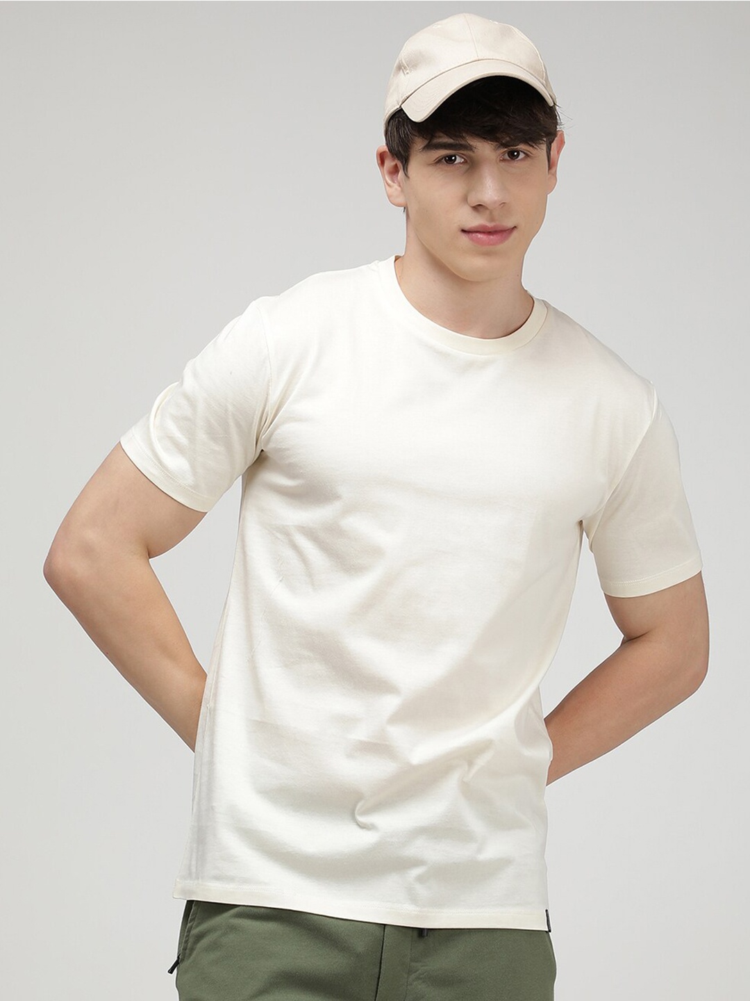 

SPORTO Soft Durable Breathable Everfresh Cotton T-shirt, Cream