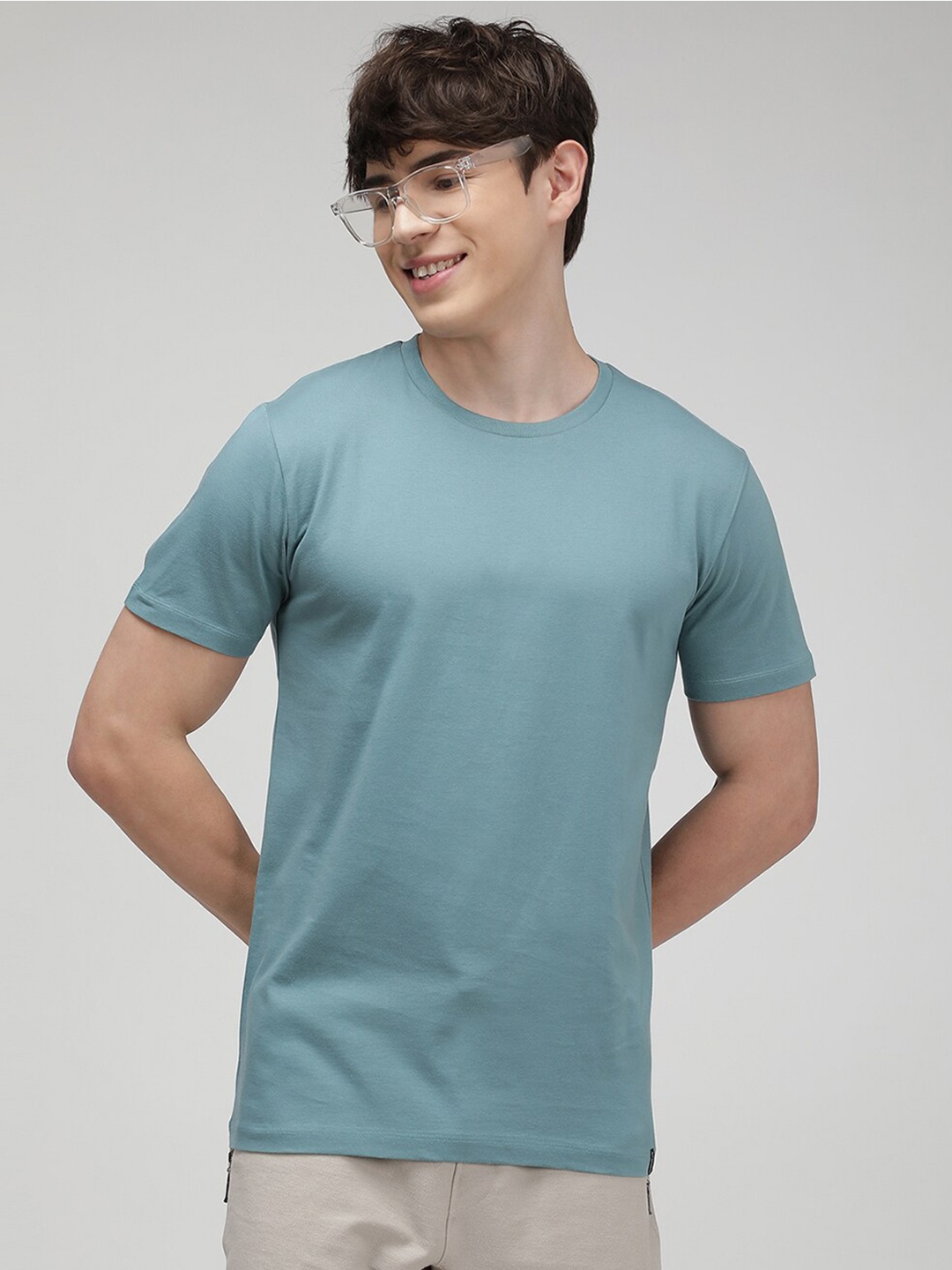 

SPORTO Round Neck Super Soft Everfresh Breathable Cotton T-shirt, Green