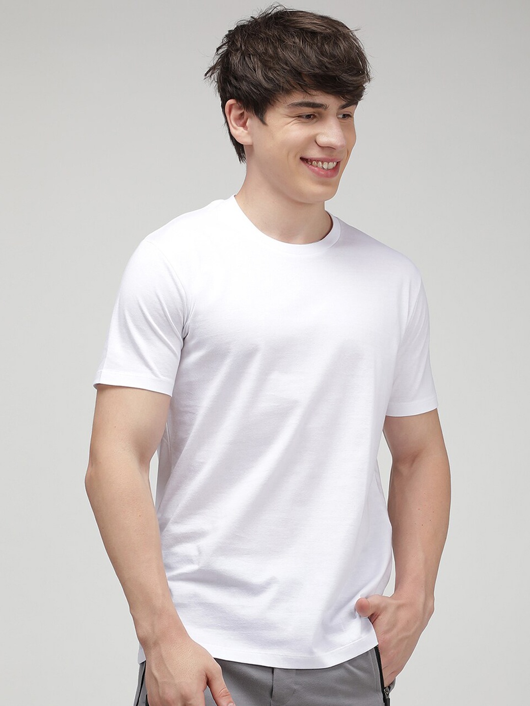 

SPORTO Round Neck Everfresh Breathable Cotton T-shirt, White