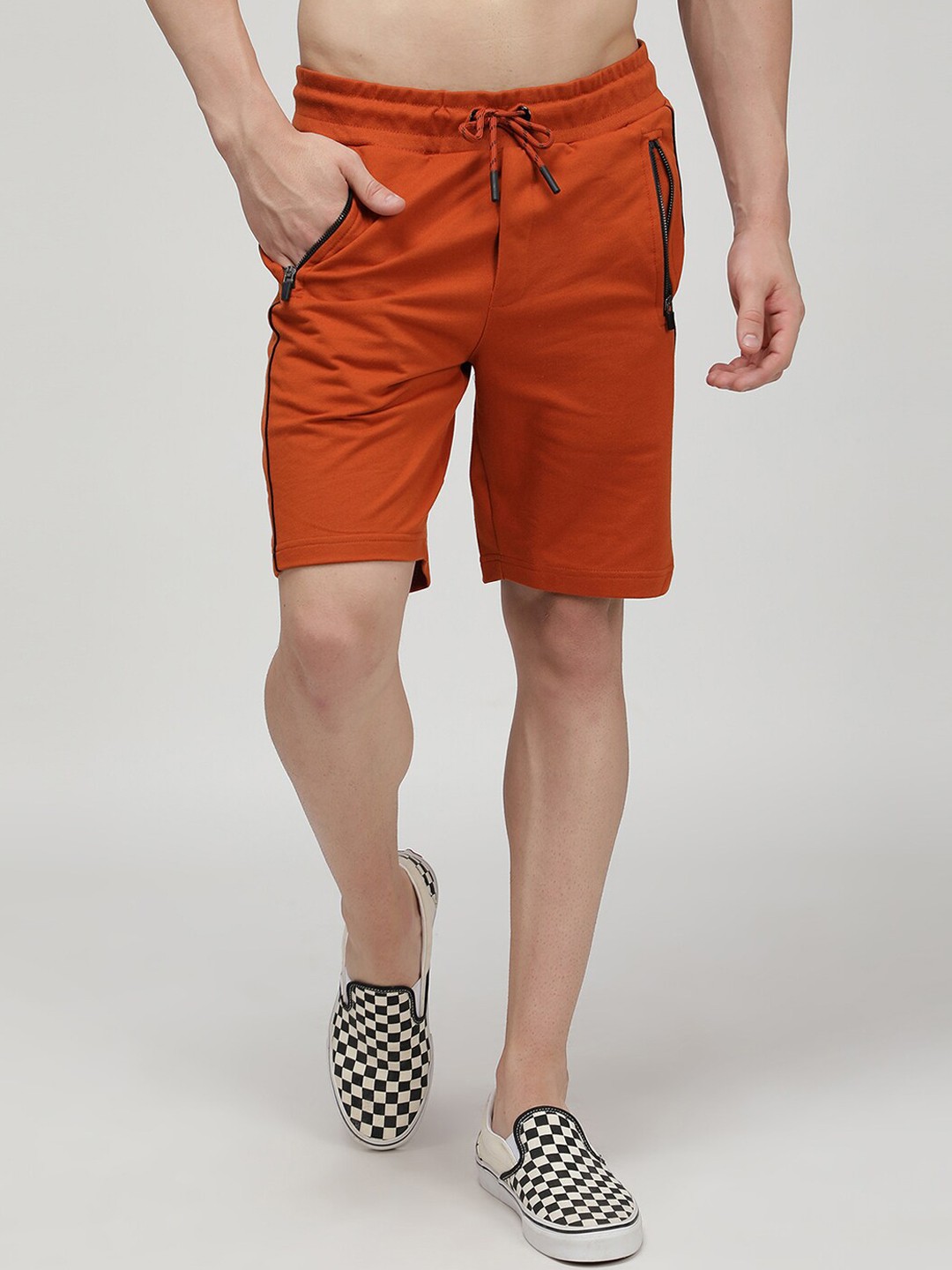 

SPORTO Men Regular-Fit Cotton Chino Shorts, Rust