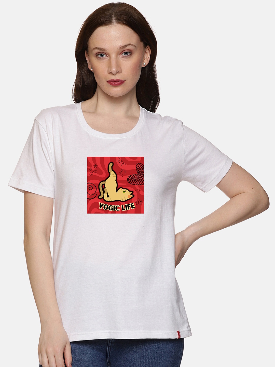 

NOT YET by us Graphic Printed Cotton T-shirt, White