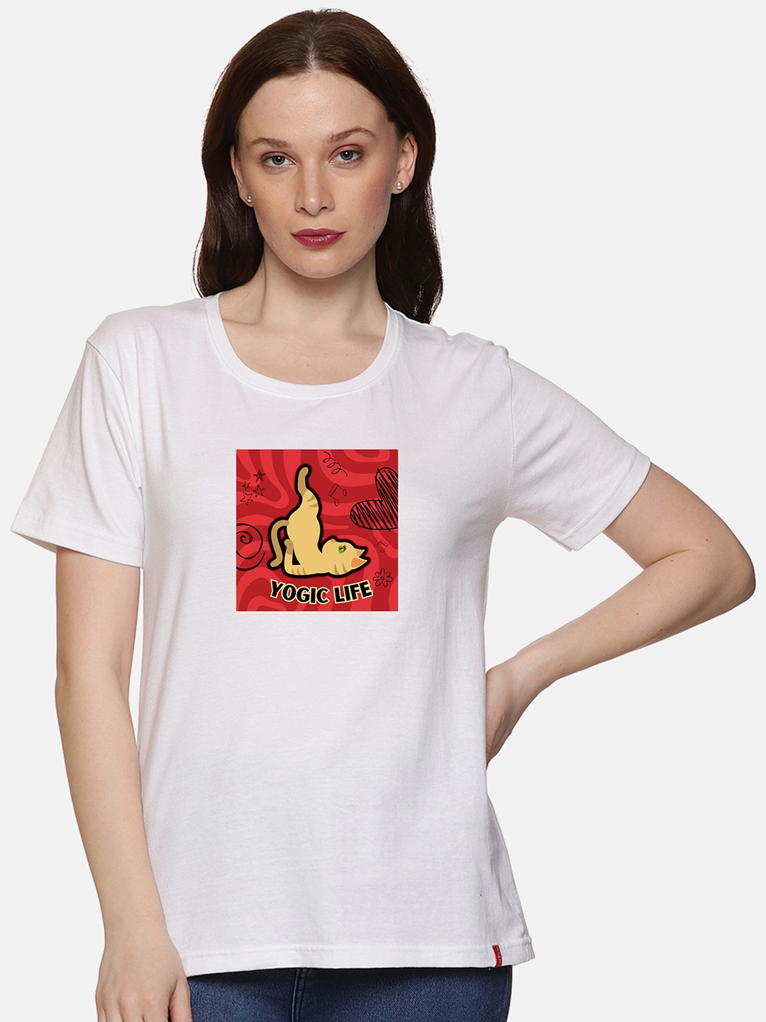 

NOT YET by us Graphic Printed Cotton T-shirt, White