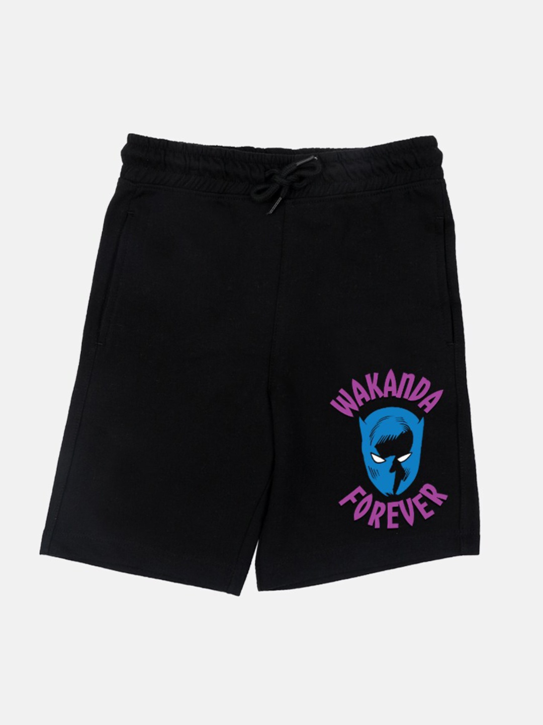 

YK Marvel Boys Graphic Printed Mid-Rise Outdoor Shorts, Black