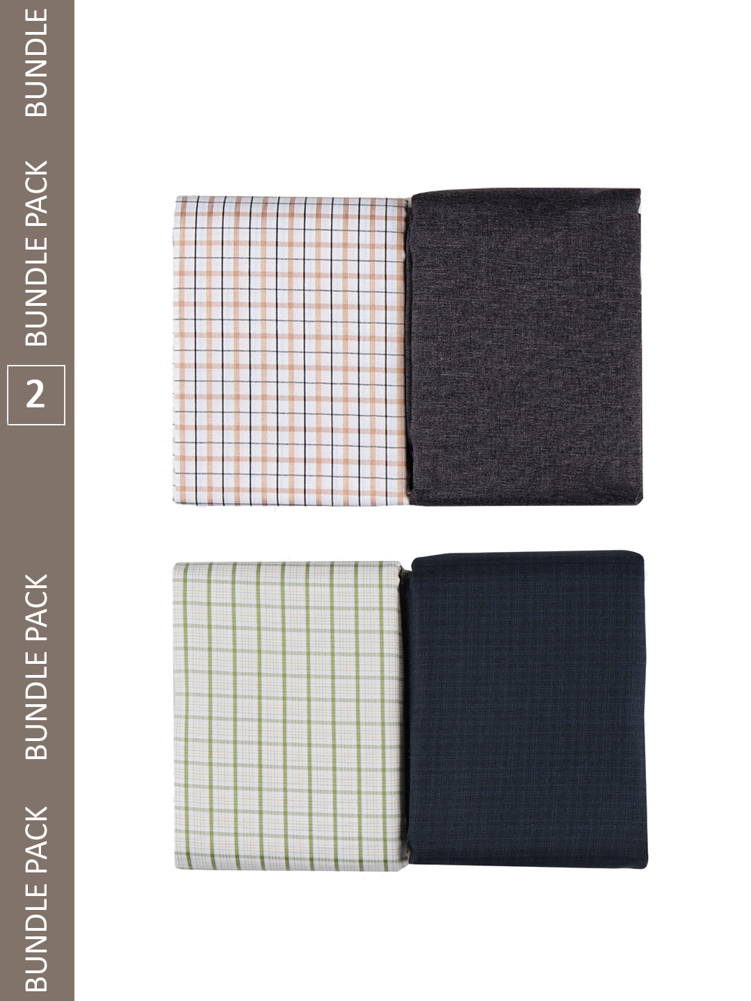 

Ramraj Men Pack Of 2 Checked Shirt And Trouser Clothing Fabric, White