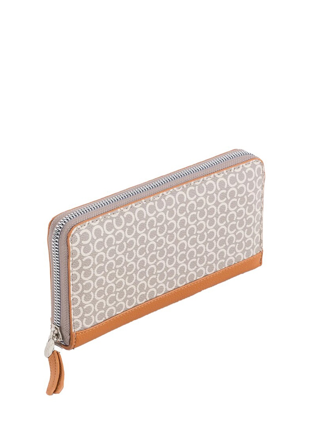 

CARPISA Women Geometric Printed Zip Around Wallet, Beige