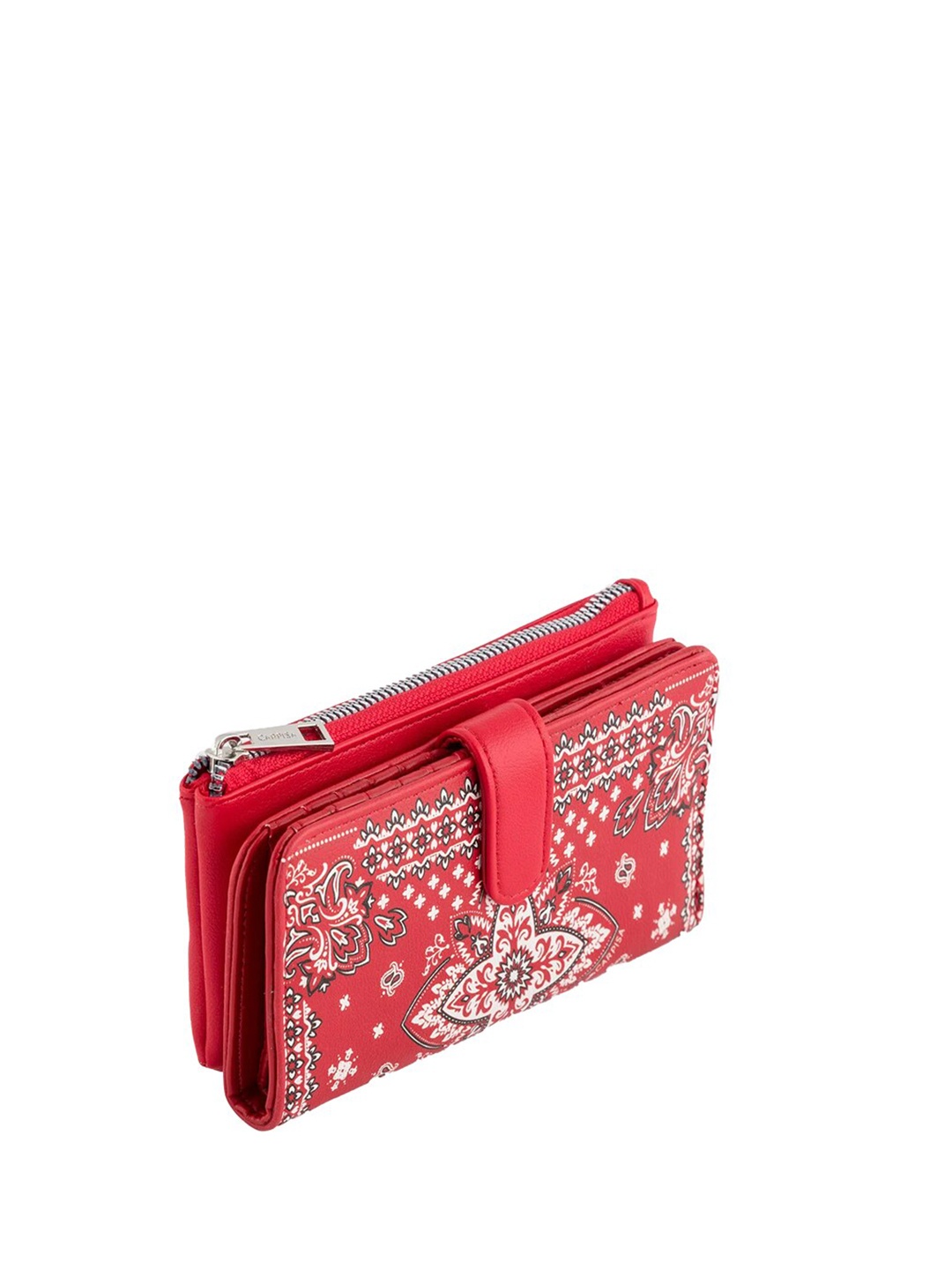 

CARPISA Women Floral Printed Two Fold Wallet, Red