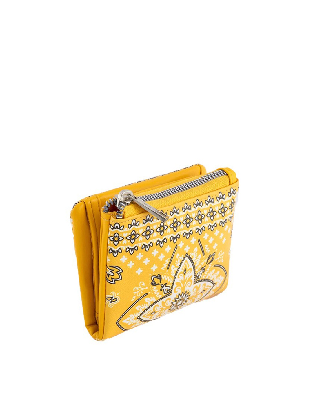 

CARPISA Women Ethnic Motifs Printed Two Fold Wallet, Yellow