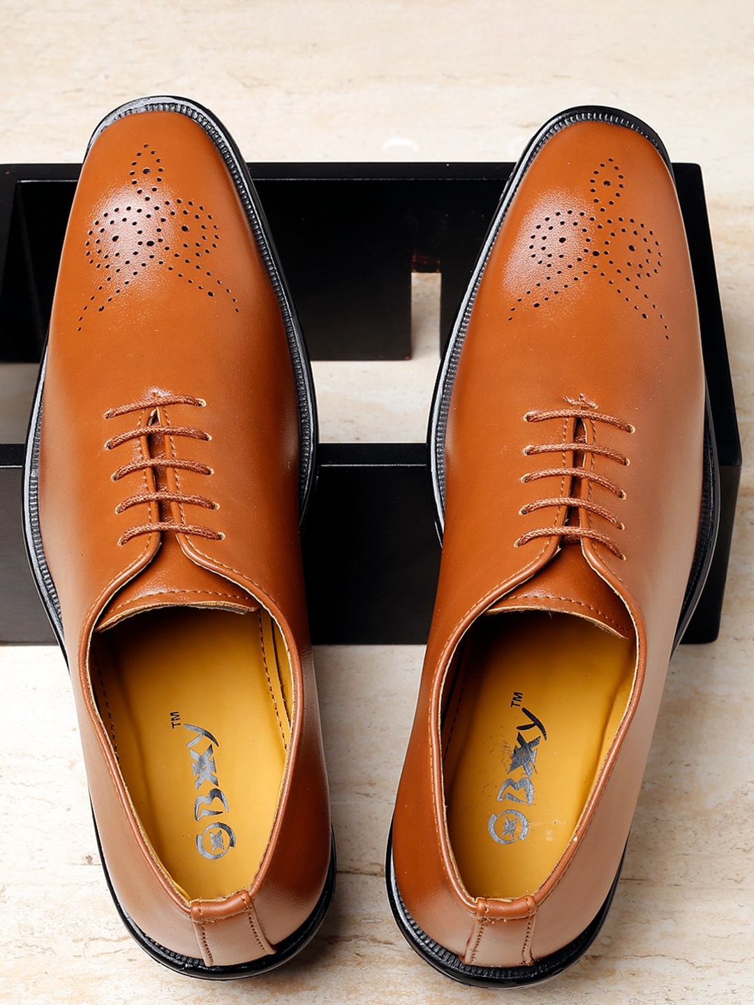 Bxxy Men Perforated Height Increasing Formal Oxfords, Tan