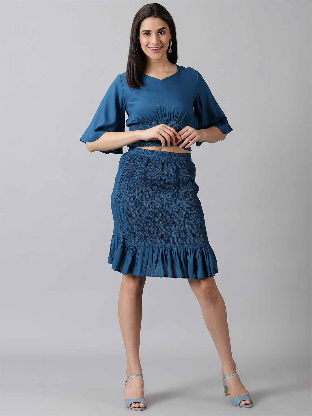 

PURSHOTTAM WALA Turquoise Blue Ethnic Sheath Dress