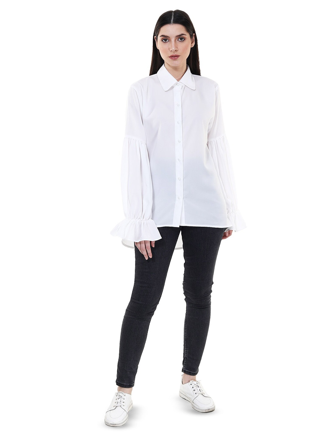 

TSM Women White Semi Sheer Semiformal Shirt