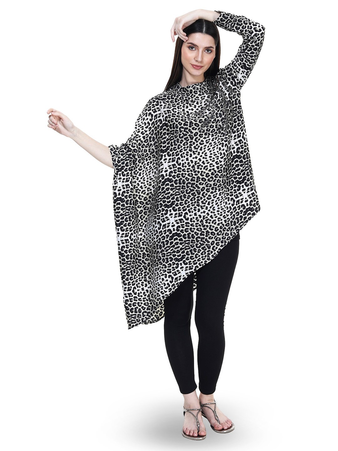 

TSM One Shoulder Kaftan Printed Tunic, White