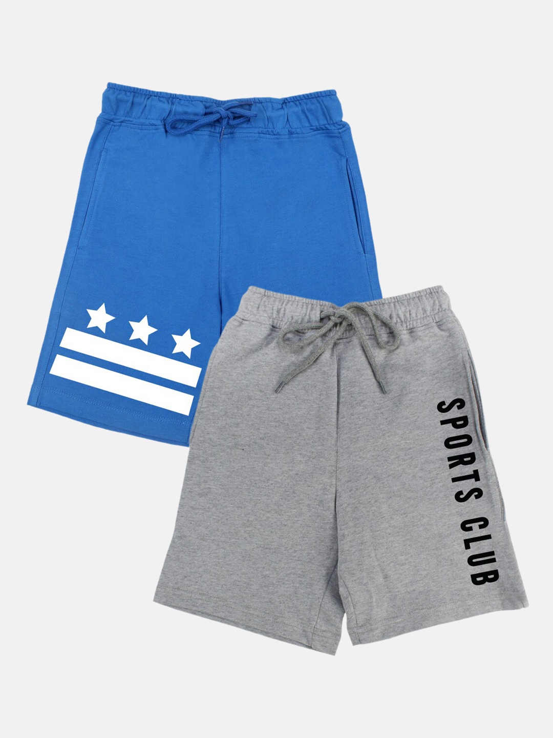

YK Boys Pack Of 2 Printed Casual Shorts, Blue