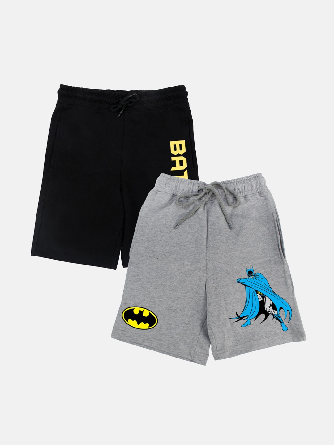 YK Justice League Boys Pack Of 2 Batman Printed Shorts, Black