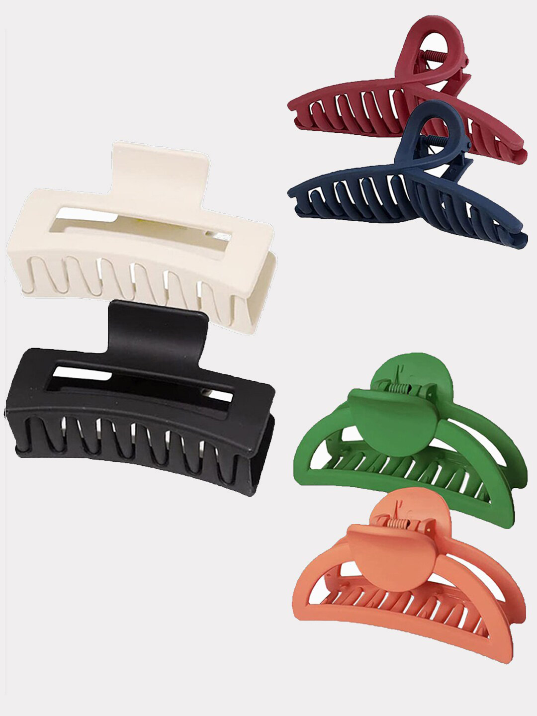 

VAGHBHATT Women Set of 6 Matte Claw Clip, Black