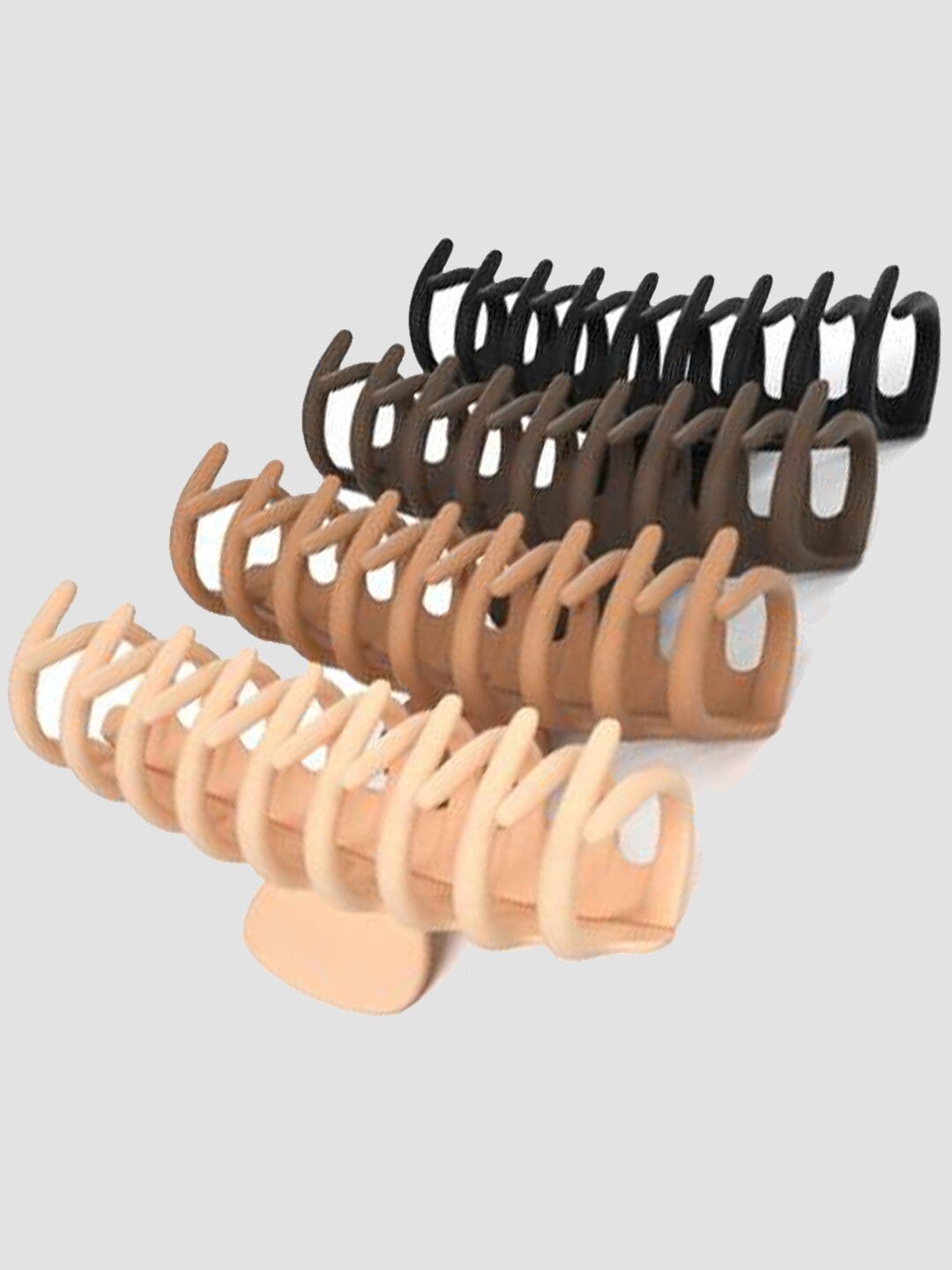 

VAGHBHATT Women Set Of 4 Claw Clips, Beige
