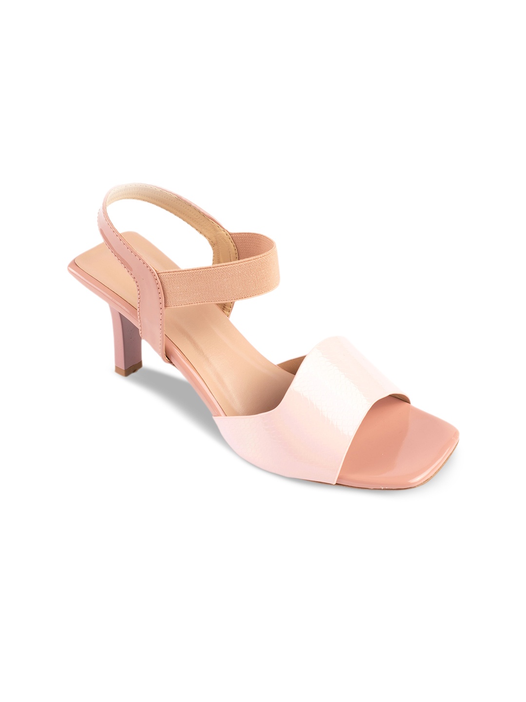 

Joytouch Open Toe Slim Heels With Backstrap, Peach