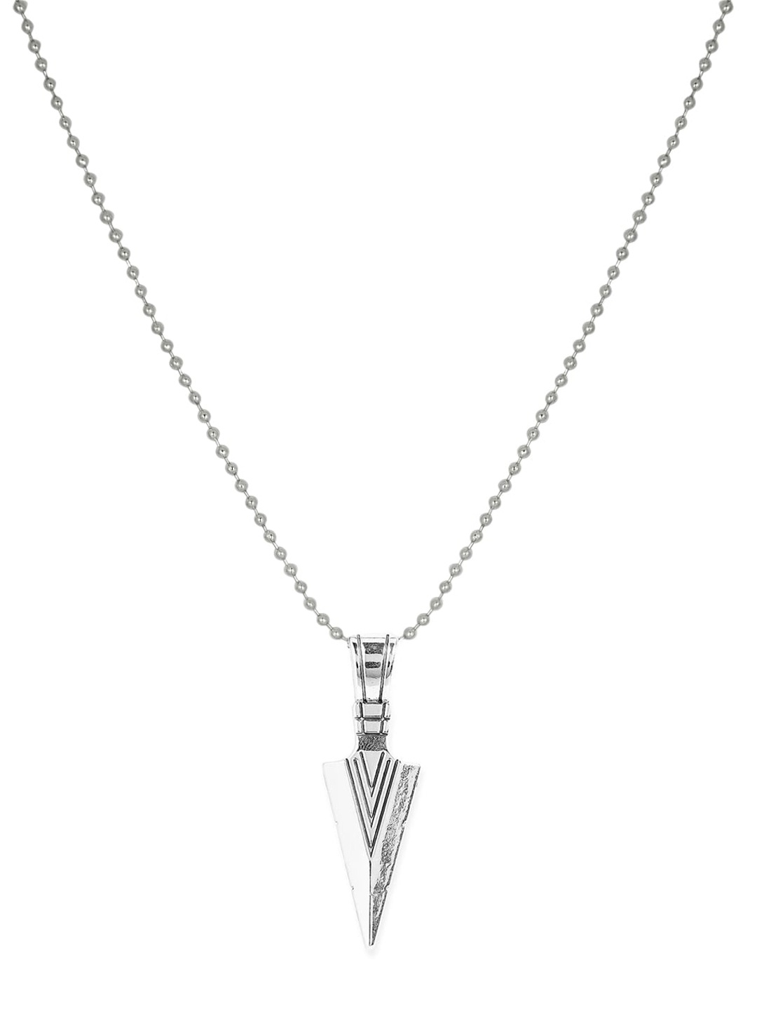 

OOMPH Men Silver-Plated Arrow Rocking Pendants with Chains