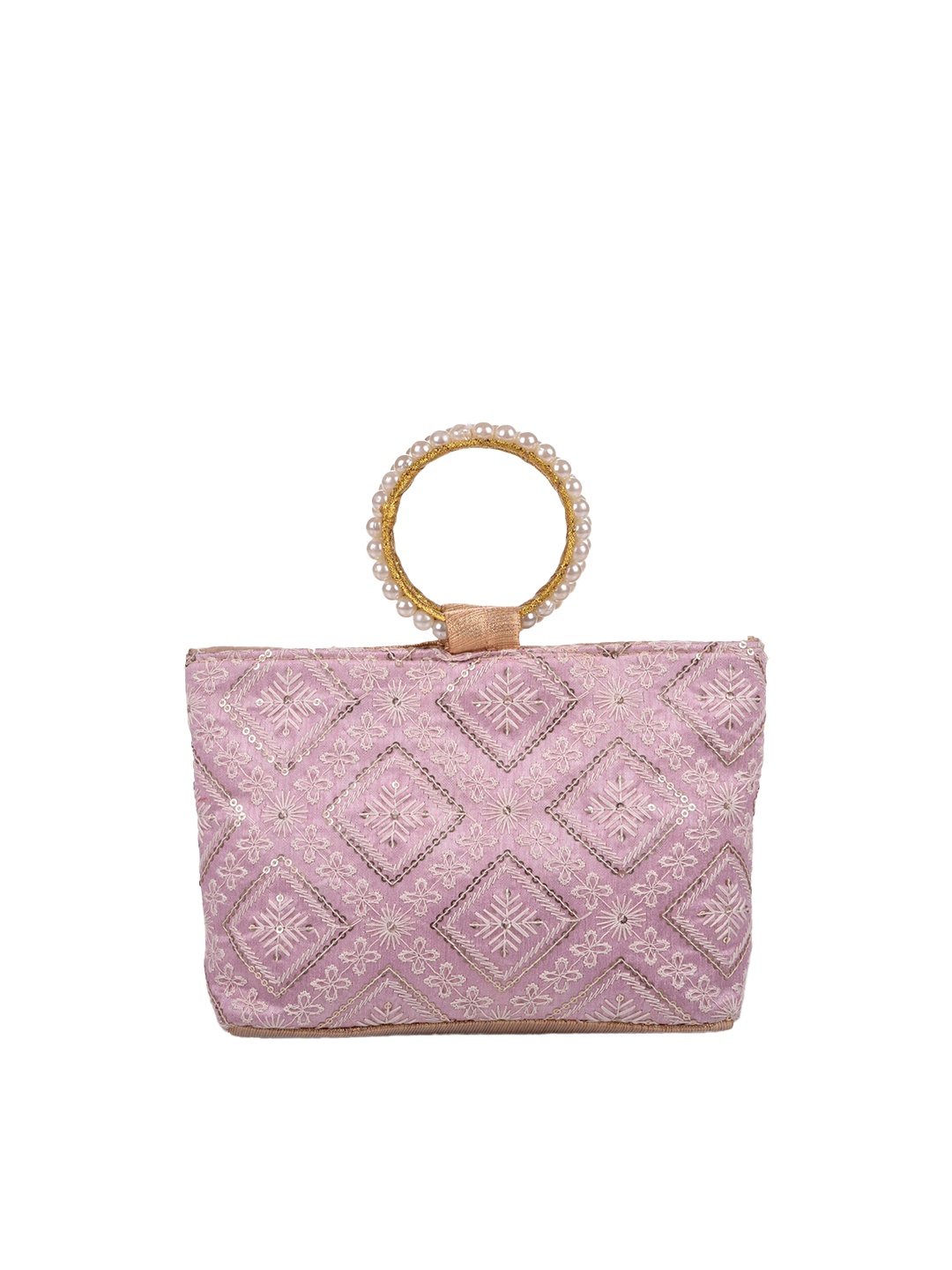 

Kuber Industries Purple Ethnic Motifs Structured Handheld Bag