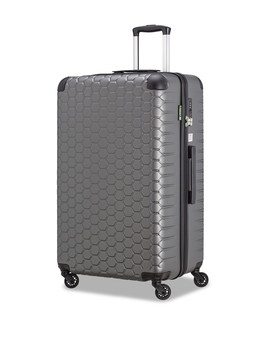 

CARPISA Textured Hard-Sided Water-Resistant Large Trolley Suitcase, Grey