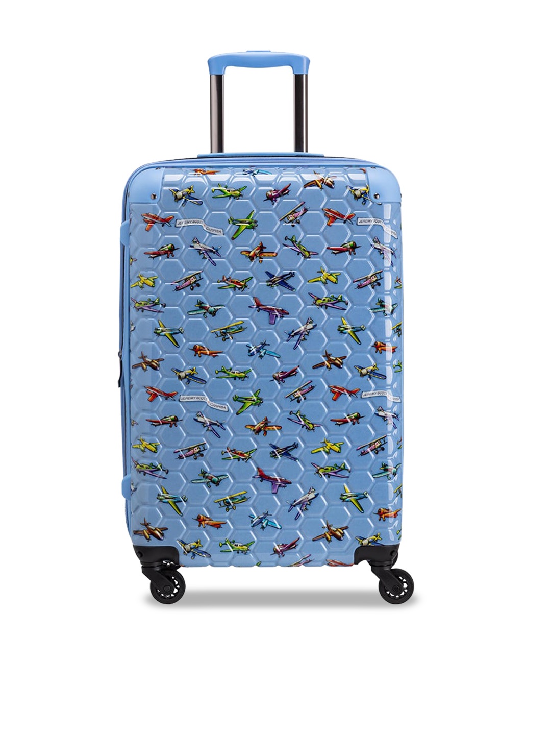 

CARPISA Printed Hard Sided Medium Trolley Suitcase, Blue