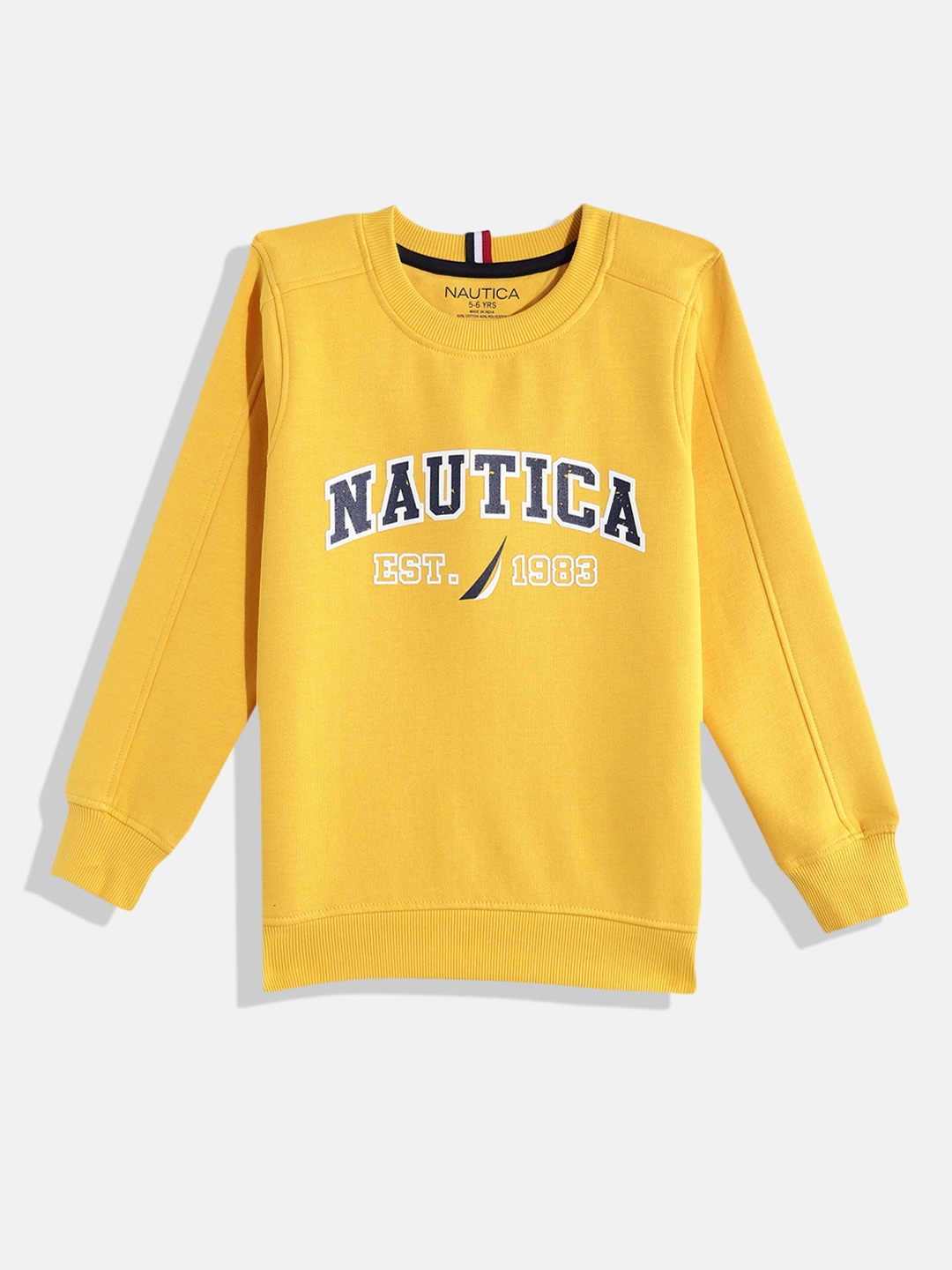 

Nautica Boys Brand Logo Printed Round Neck Sweatshirt, Yellow