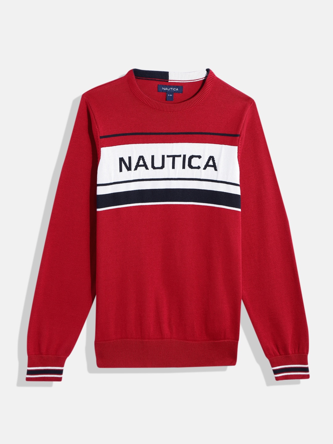 

Nautica Boys Brand Logo Printed Pullover, Red