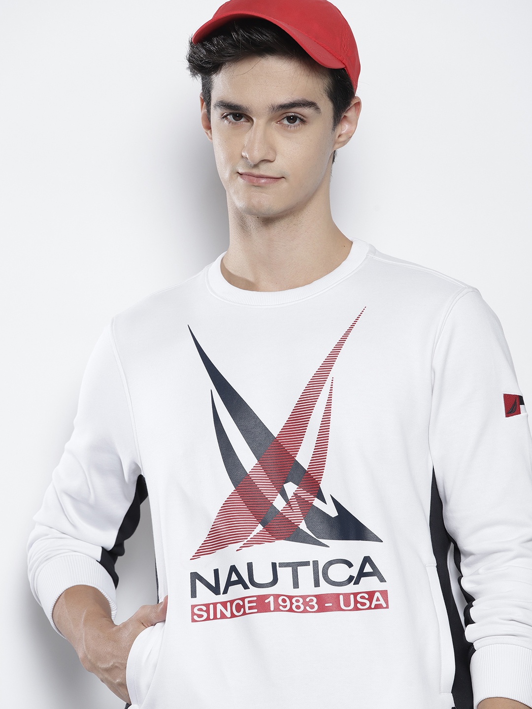 

Nautica Men Printed Sweatshirt, White