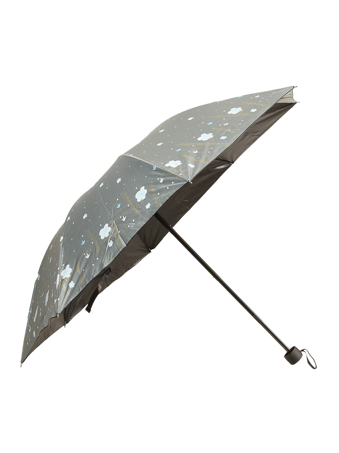 

Calvadoss Floral Printed 3-Fold Semi-Automatic Umbrella, Grey