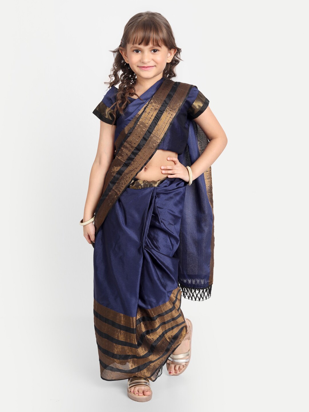 

LOOKS AND LIKES Pure Cotton Kota Zari Saree With Tassel, Blue