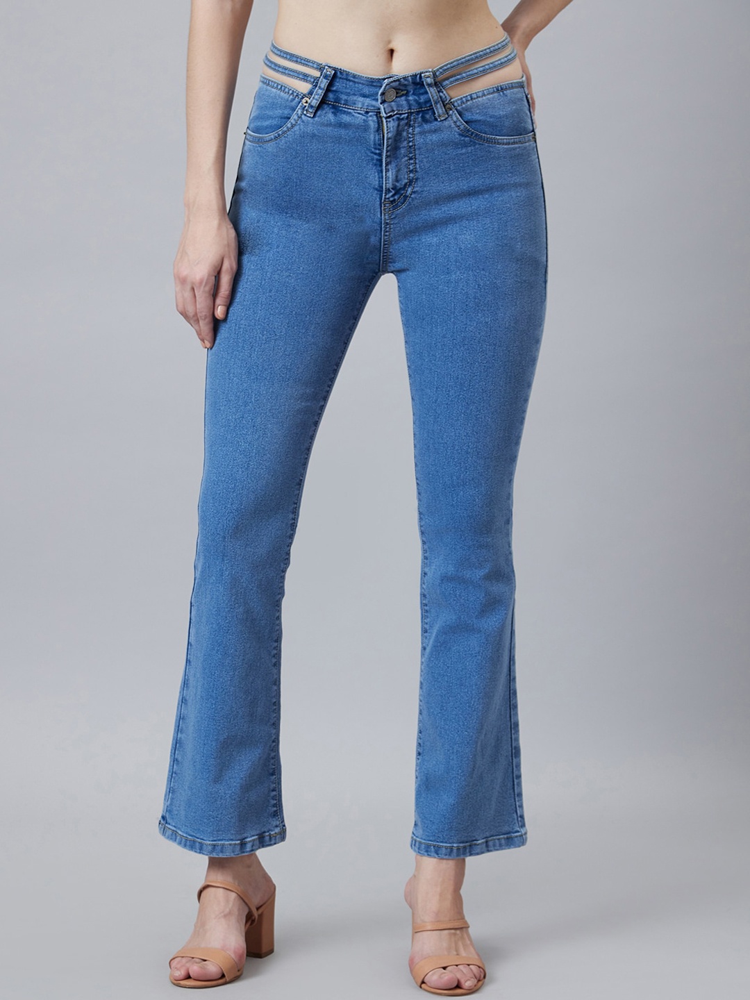 

TARAMA Women Bootcut High-Rise Stretchable Jeans, Blue