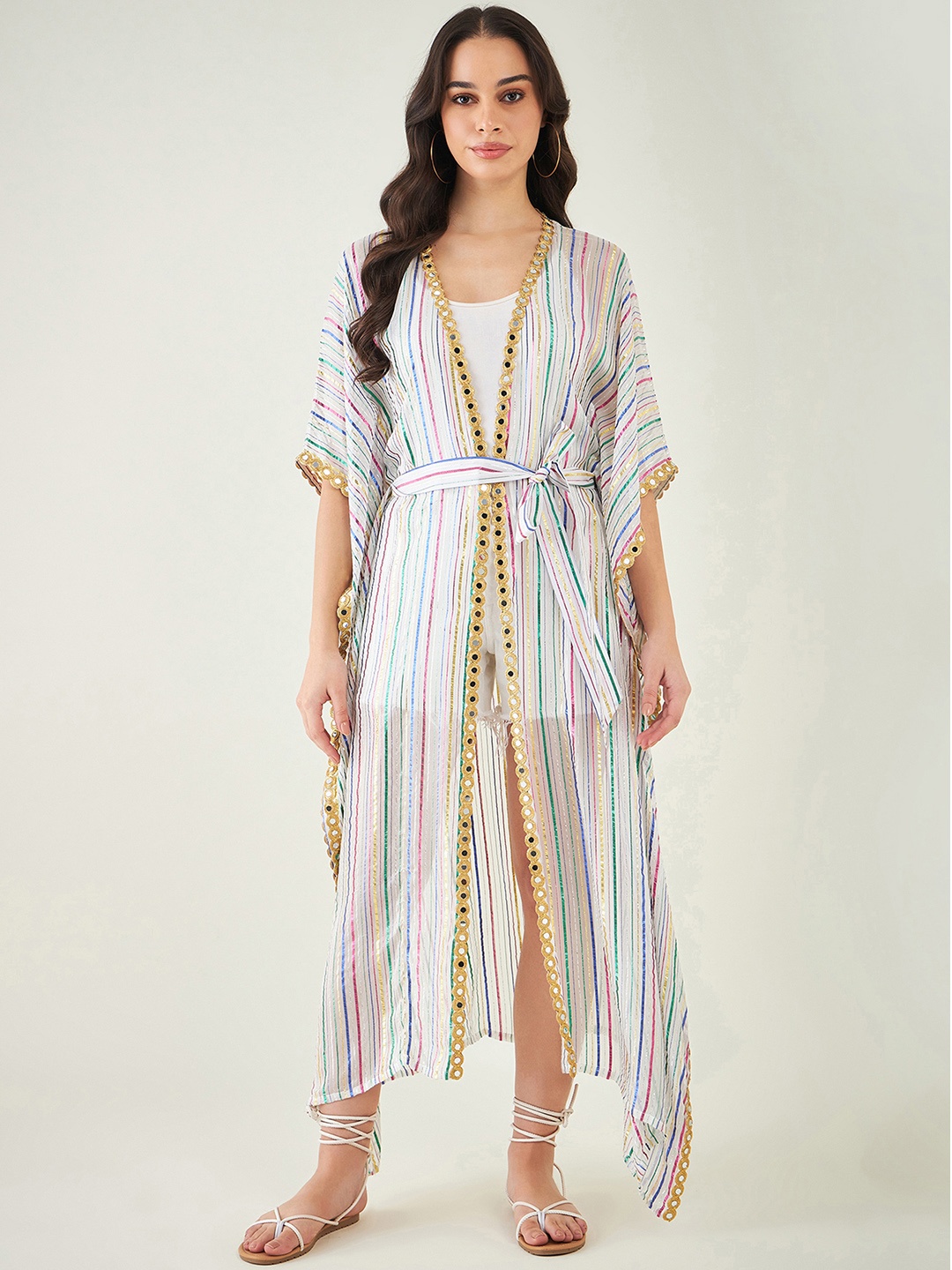 

First Resort by Ramola Bachchan Lurex Cover-Up, White