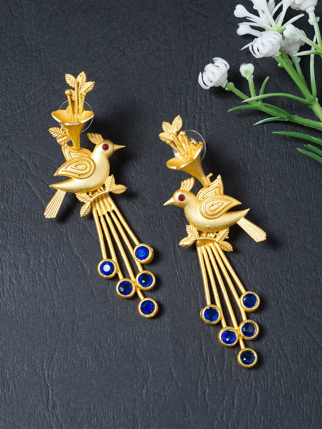 

Golden Peacock Classic Drop Earrings, Gold