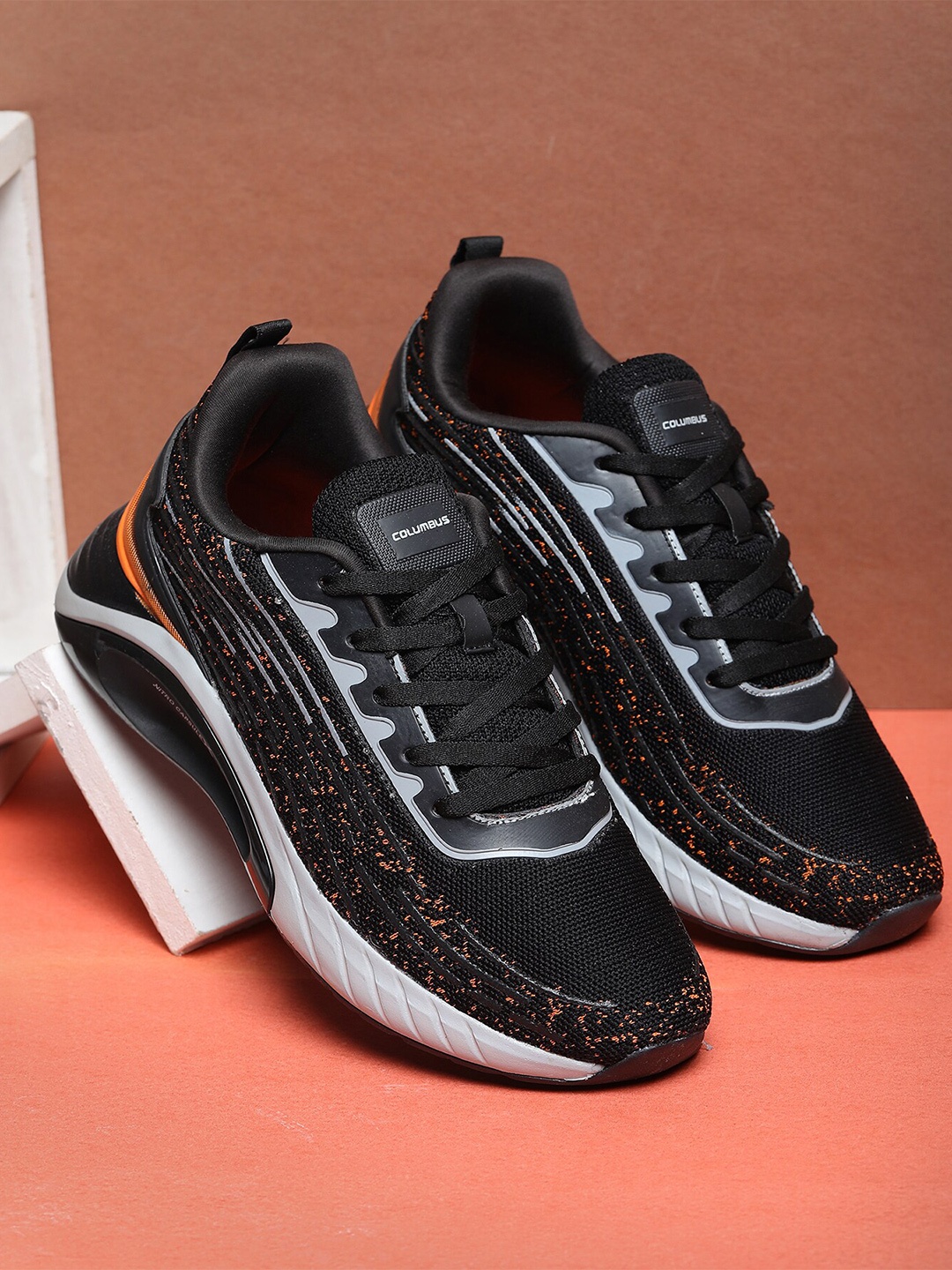 

Columbus Men Harley Memory Foam Technology Running Sports Shoes, Black