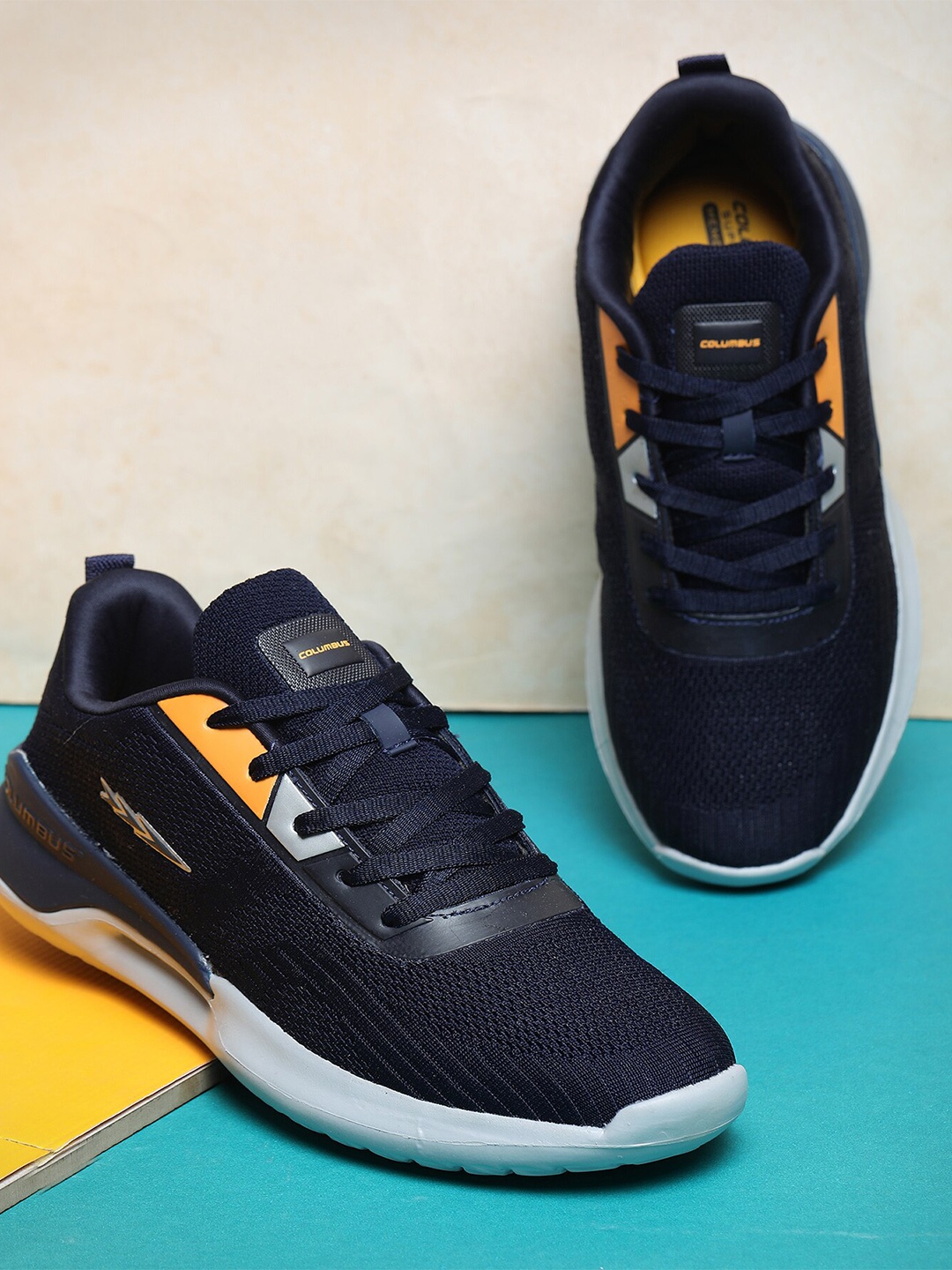 

Columbus Men Optic Memory Foam Technology Running Sports Shoes, Navy blue