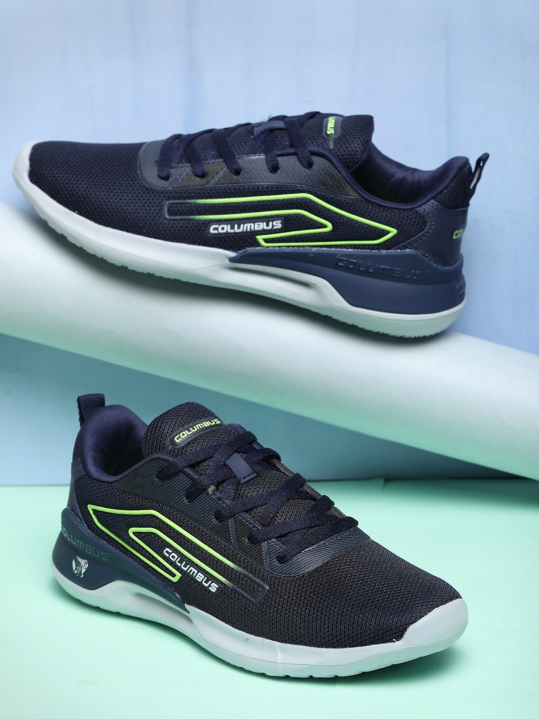 

Columbus Men Nobel Memory Foam Technology Running Sports Shoes, Navy blue