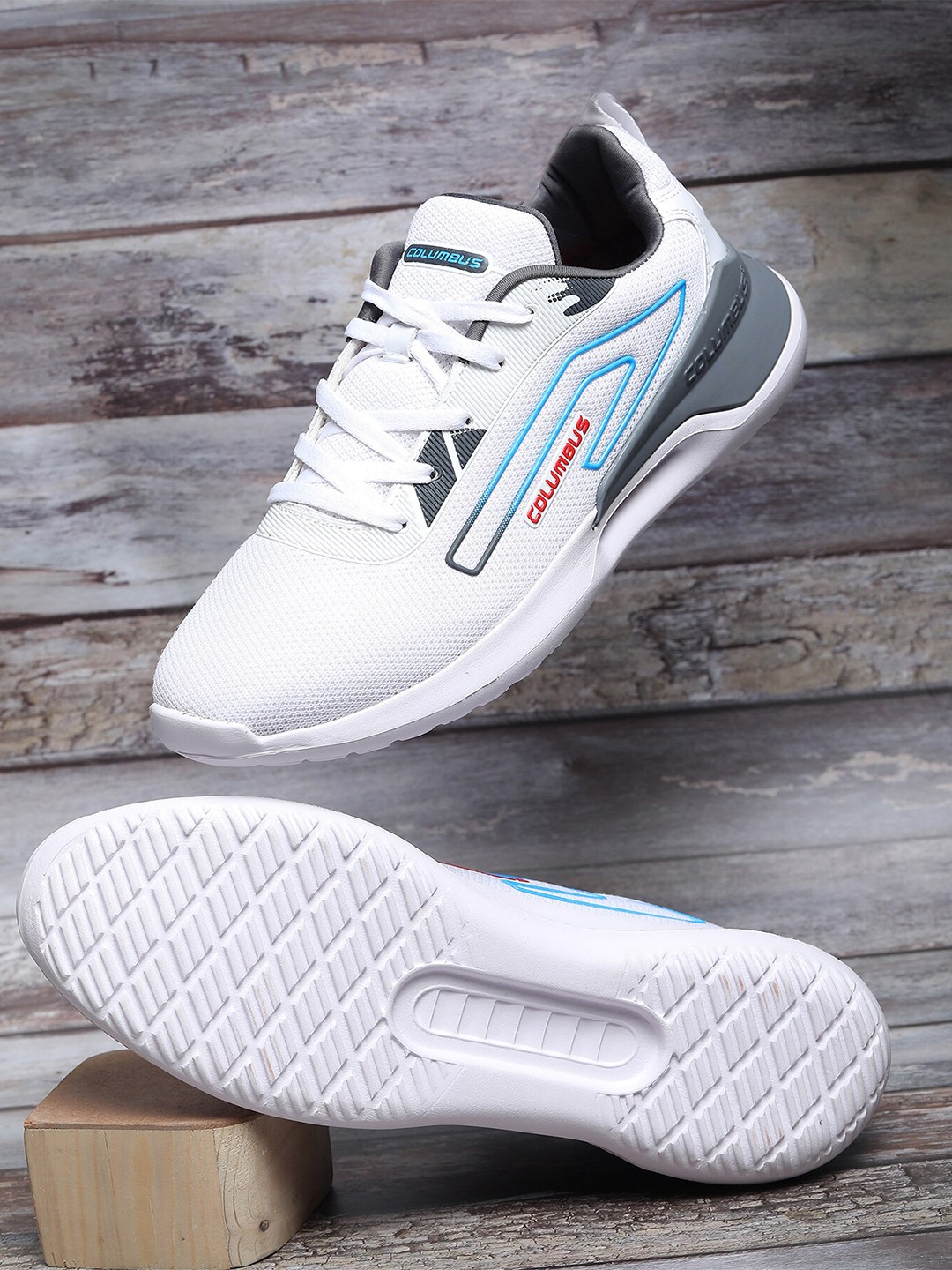 

Columbus Men Nobel Mesh Running Sports Shoes, White